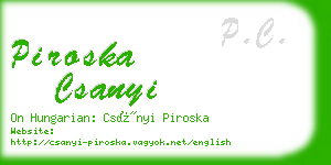 piroska csanyi business card